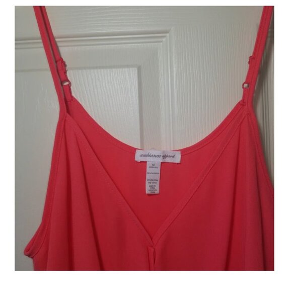 Ambiance Apparel Shirt tank Top Size Medium Top Womens Strap Open Back - Picture 2 of 5